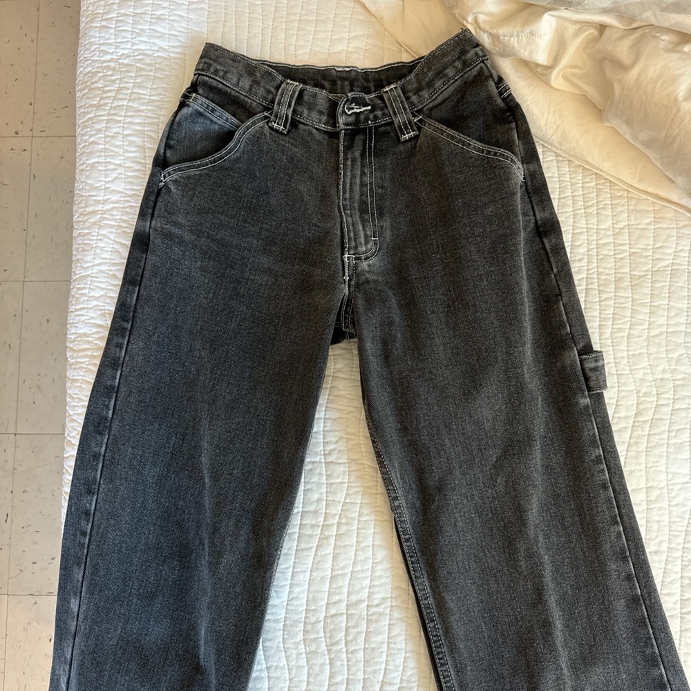 brandy melville / john galt straight leg dark gray wash jeans size S